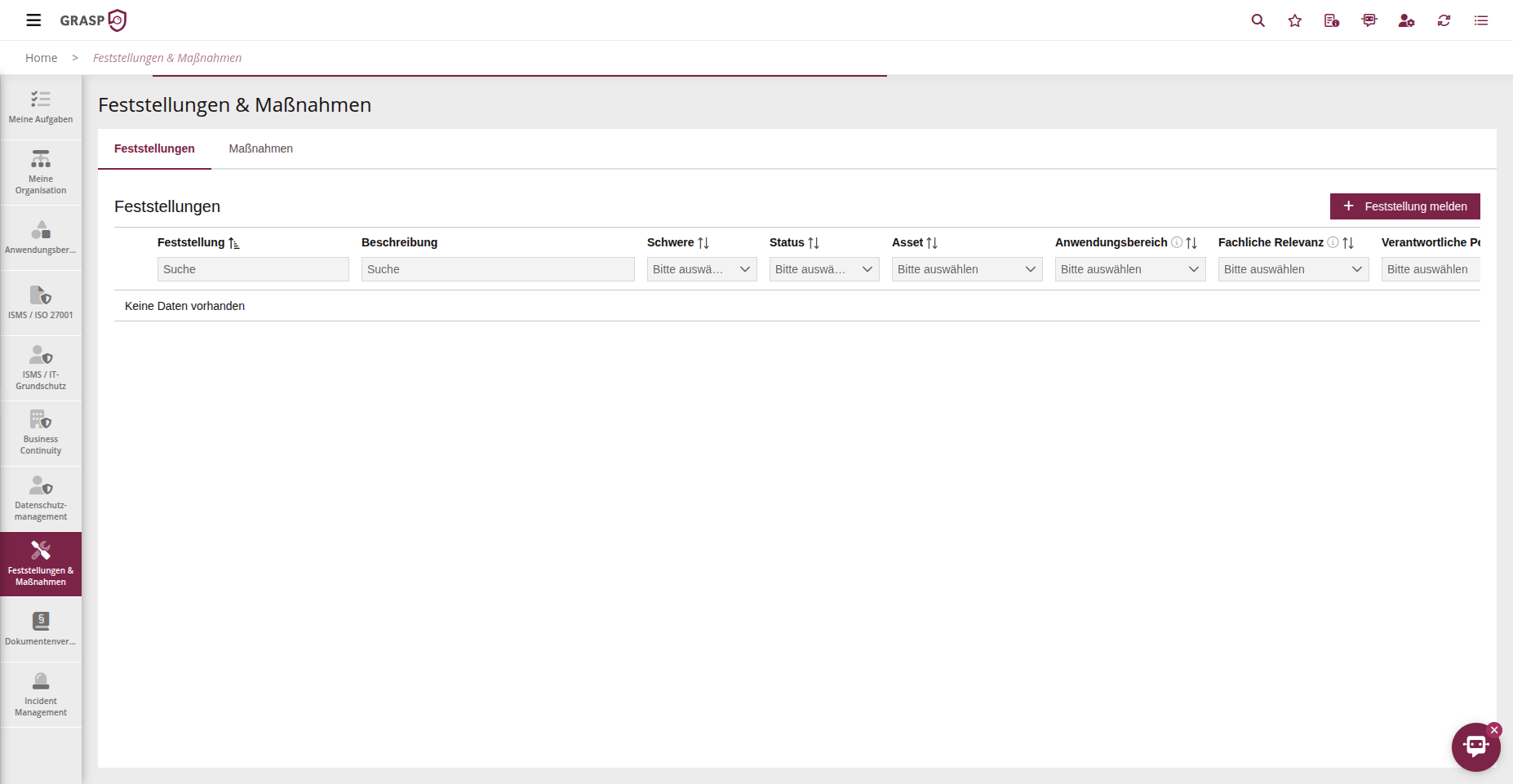 Feststellungen Übersicht